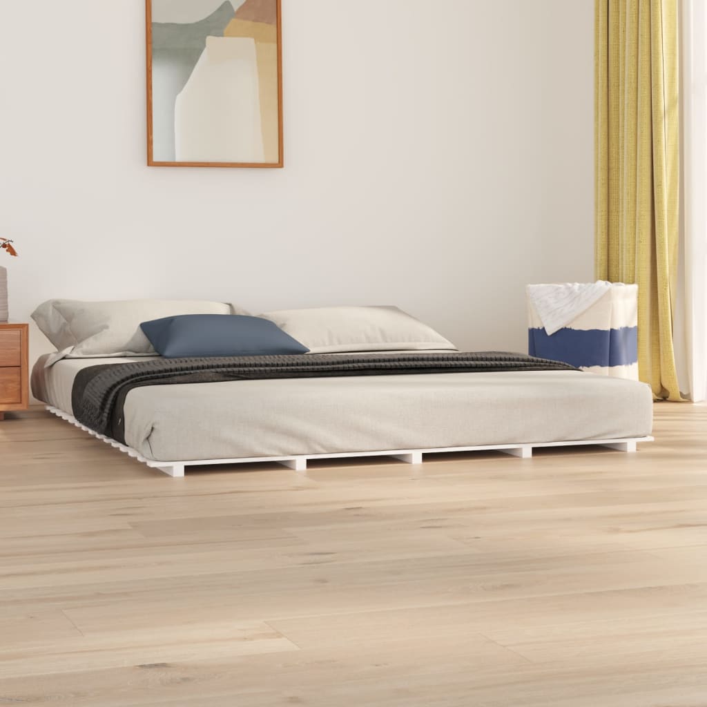 vidaXL Cadru pat, alb, 180x200 cm, lemn masiv de pin