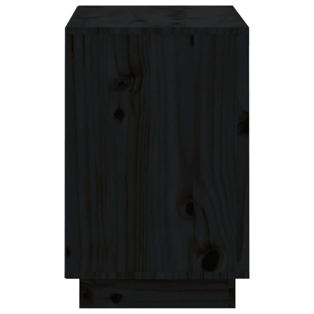vidaXL Pantofar, negru, 110x34x52 cm, lemn masiv de pin