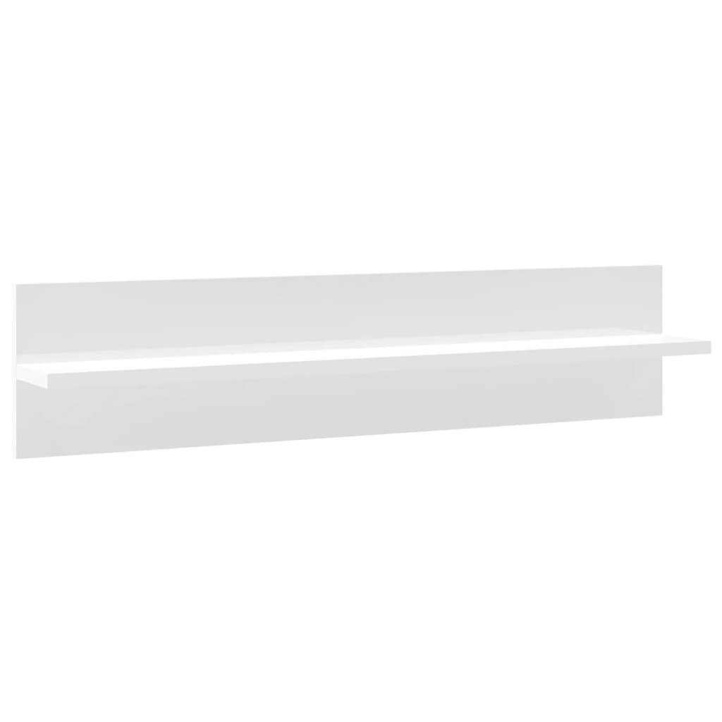 vidaXL Rafturi de perete, 2 buc., alb extralucios, 80x11,5x18 cm, PAL