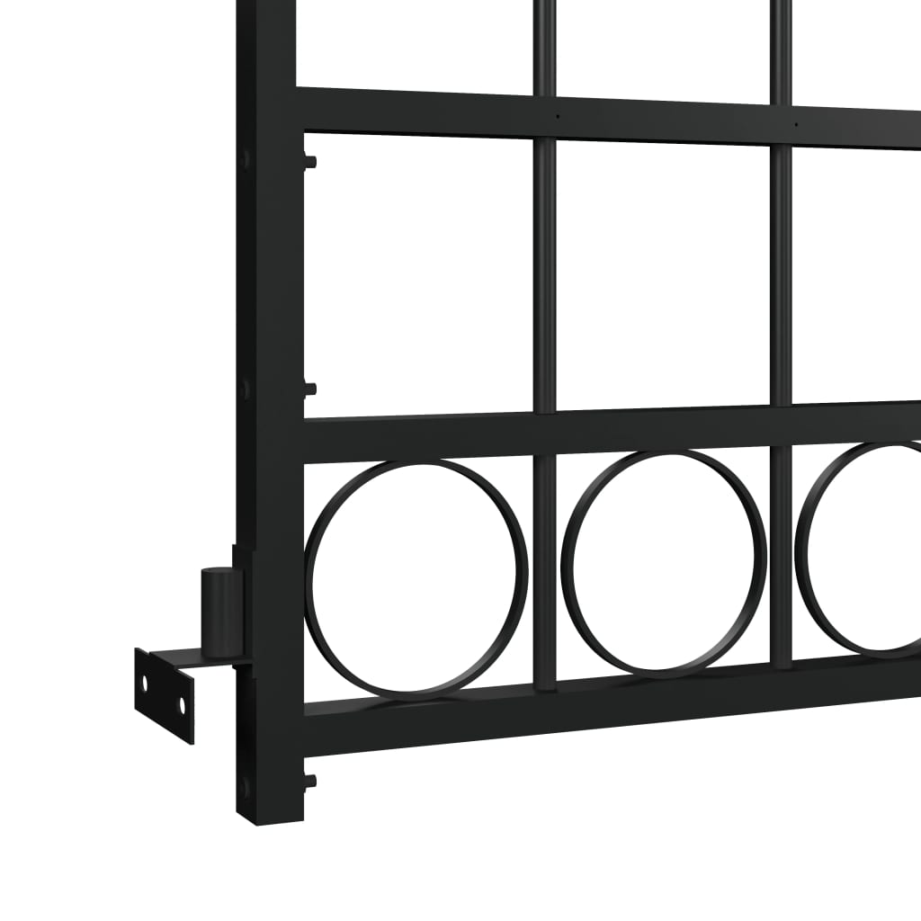 vidaXL Poartă de gard cu arcadă, negru, 89 x 200 cm, oțel