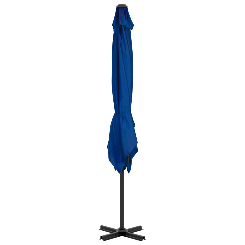 vidaXL Umbrelă suspendată stâlp aluminiu, albastru azuriu, 250x250 cm