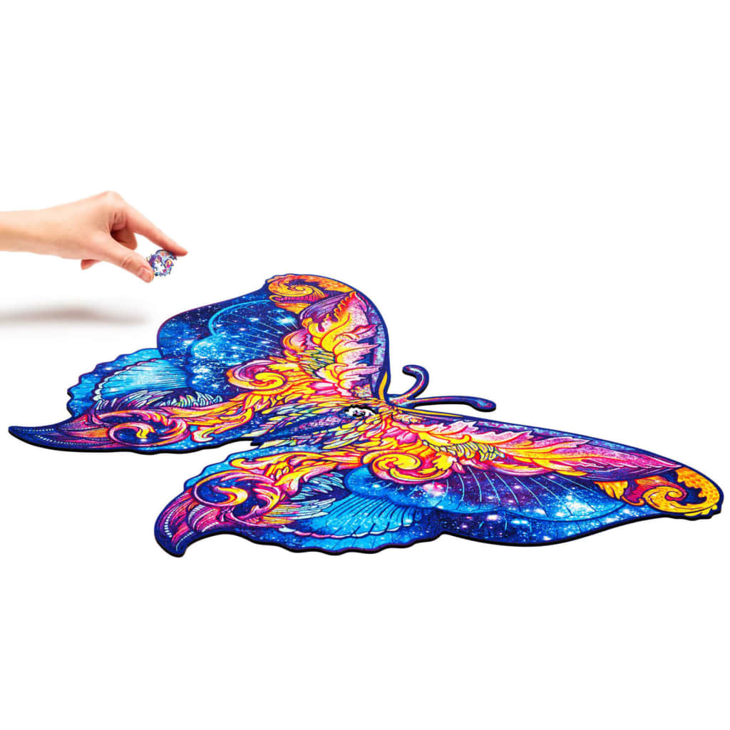 UNIDRAGON Puzzle Intergalaxy Butterfly mediu 700 piese 60x44 cm lemn