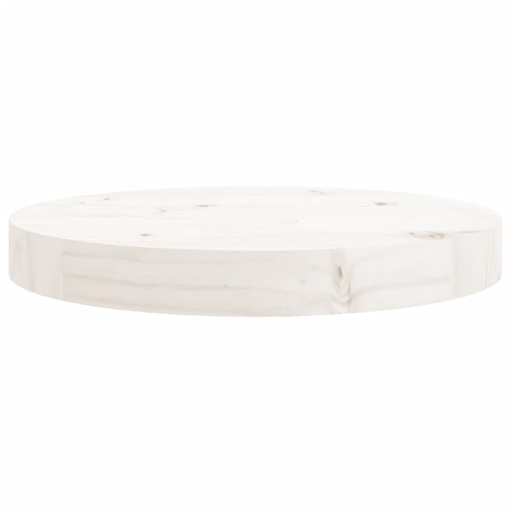 vidaXL Blat de masă rotund, alb, Ø30x3 cm, lemn masiv de pin