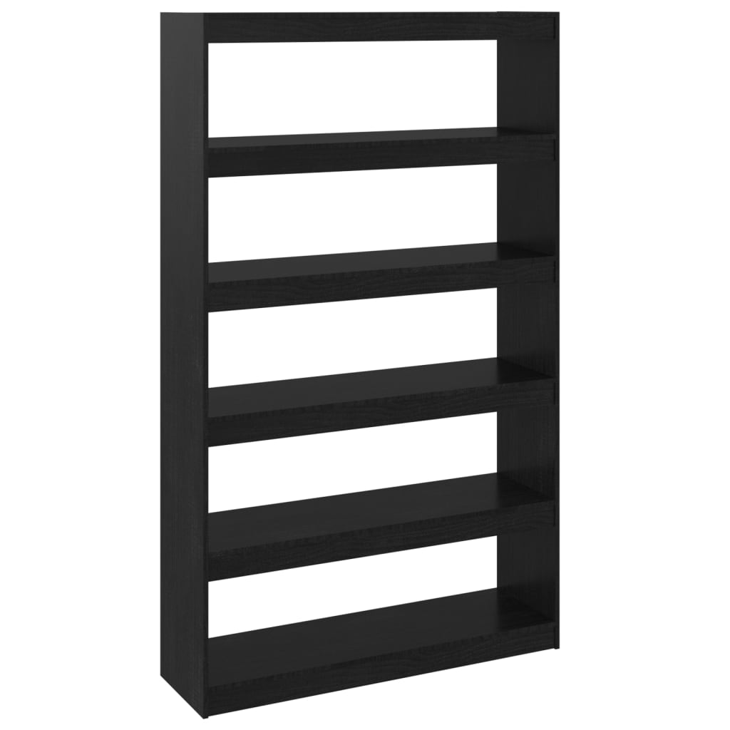 vidaXL Bibliotecă/Separator cameră, negru,100x30x167,5 cm, pin masiv