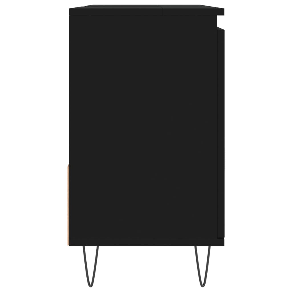 vidaXL Dulap de baie, negru, 65x33x60 cm, lemn prelucrat