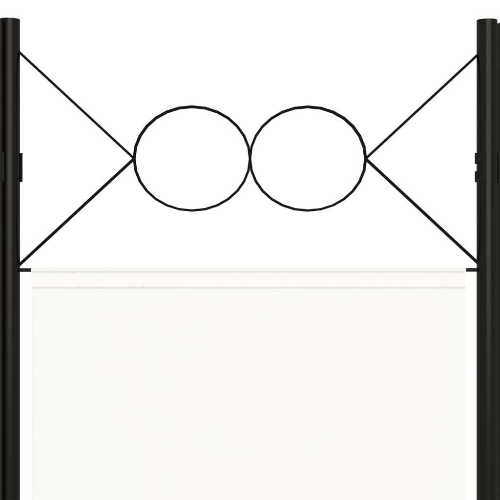 vidaXL Paravan de cameră cu 5 panouri, alb, 200 x 180 cm
