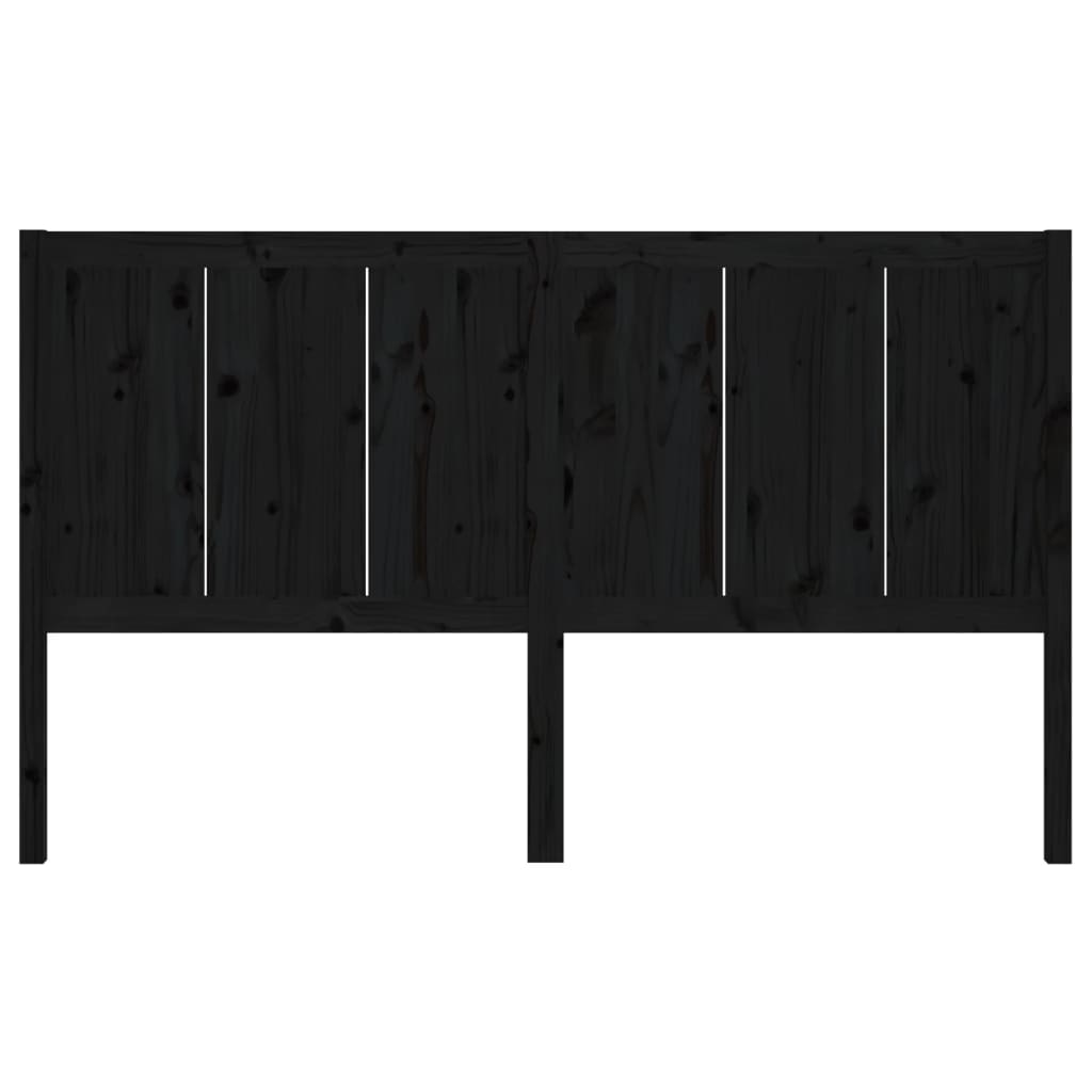 vidaXL Tăblie de pat, negru, 155,5x4x100 cm, lemn masiv de pin