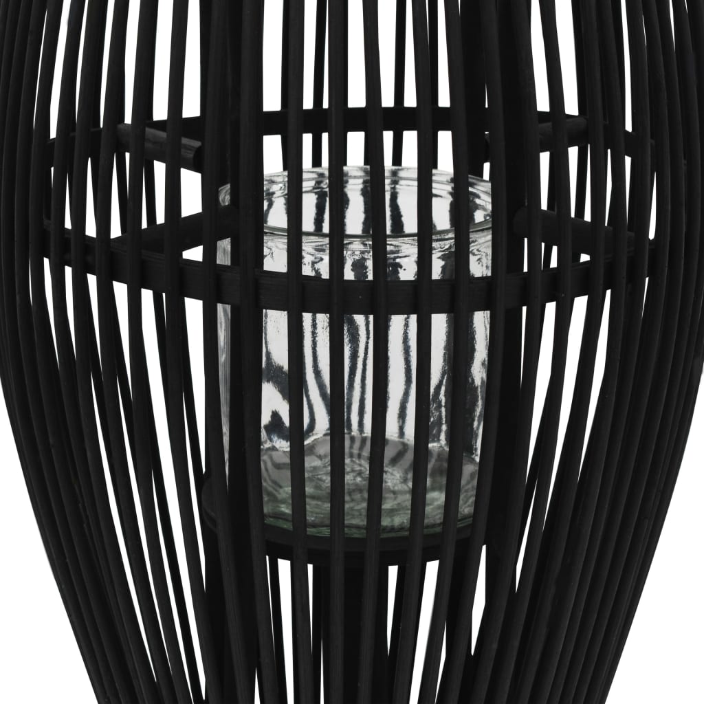 vidaXL Suport felinar lumânări suspendat, negru, 95 cm, bambus