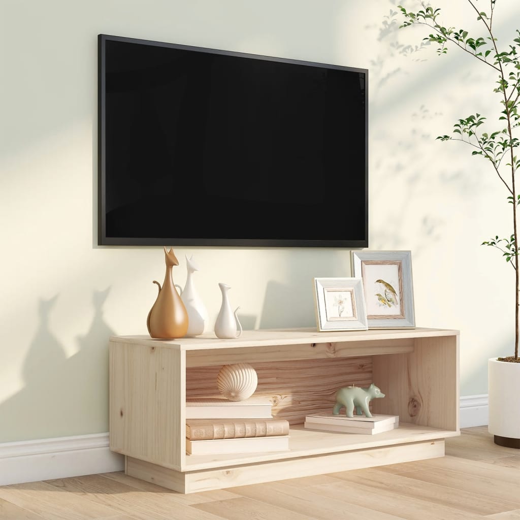 vidaXL Comodă TV, 90x35x35 cm, lemn masiv de pin