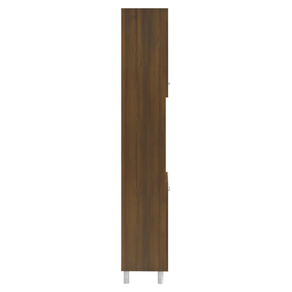 vidaXL Dulap de baie, stejar maro, 30x30x179 cm, lemn compozit