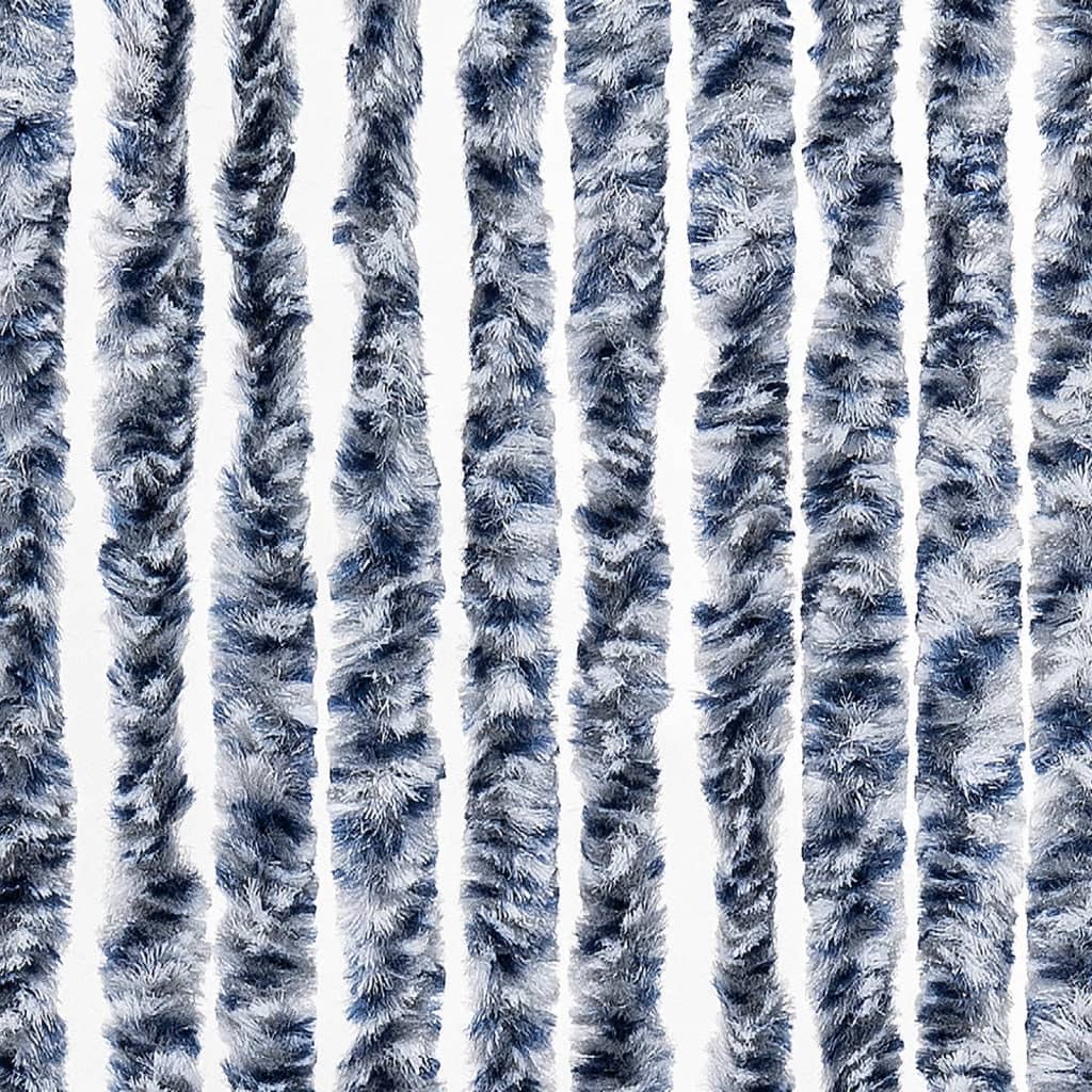 vidaXL Perdea de insecte, albastru, alb, argintiu, 100x220 cm Chenille