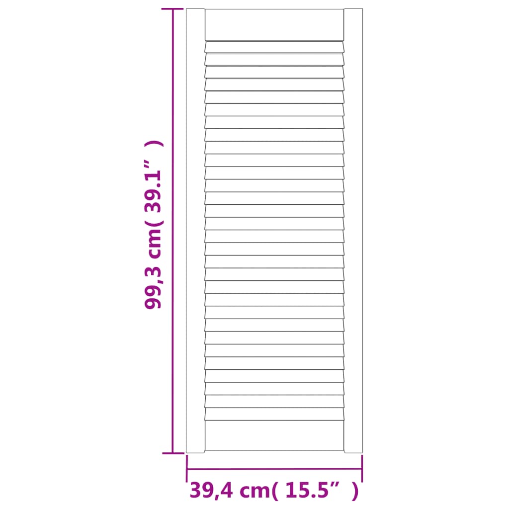 vidaXL Ușă de dulap design lambriu, alb, 99,3x39,4 cm, lemn masiv pin