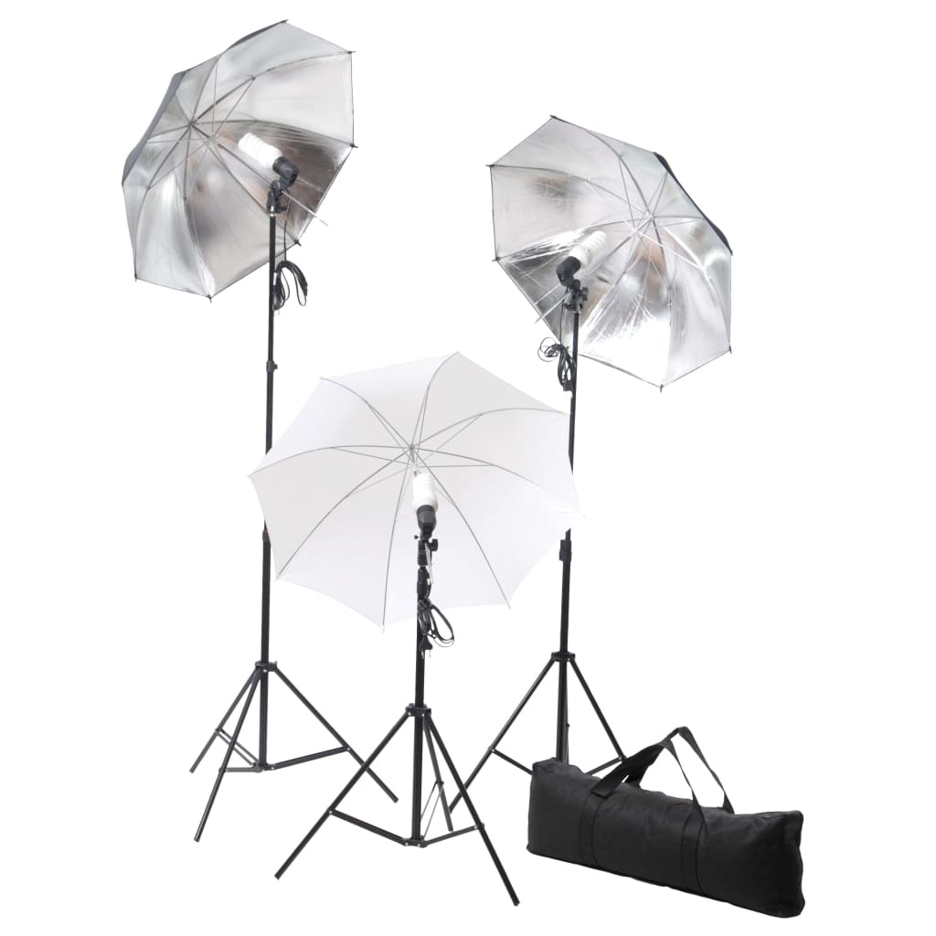 vidaXL Kit studio foto cu set de lumini și fundal