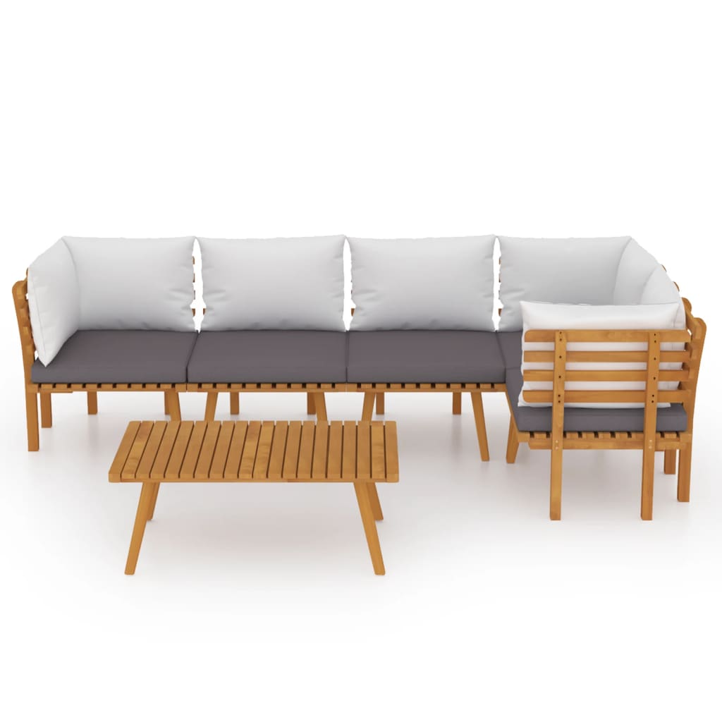 vidaXL Set mobilier de grădină cu perne, 6 piese, lemn masiv acacia