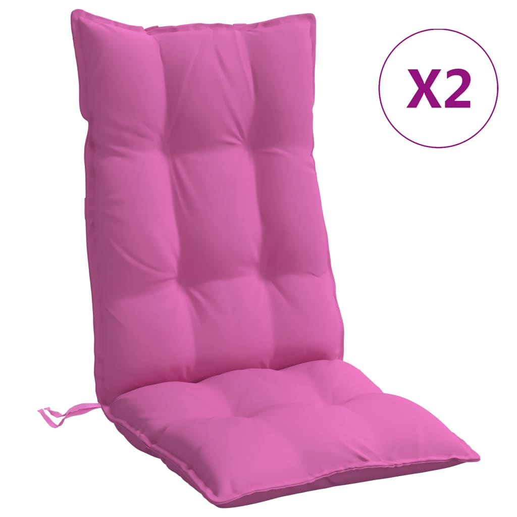 vidaXL Perne de scaun cu spătar înalt, 2 buc, roz, țesătură Oxford