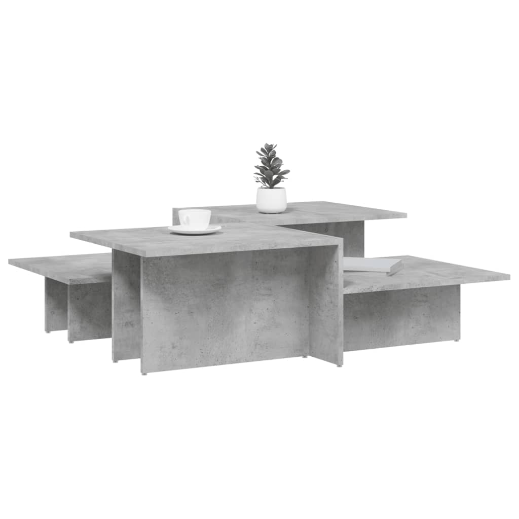 vidaXL Măsuțe de cafea, 2 buc., gri beton, lemn prelucrat