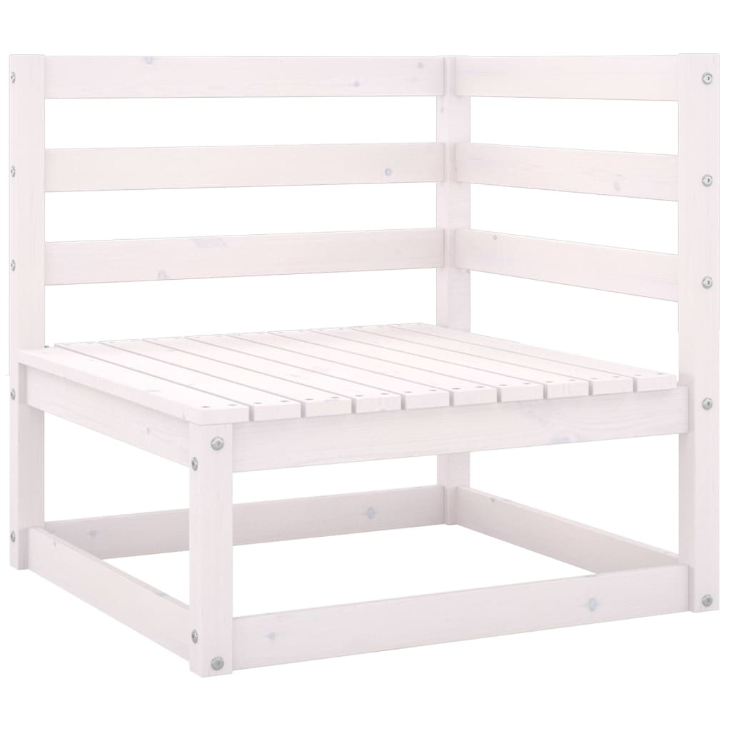 vidaXL Set mobilier relaxare de grădină 10 piese alb lemn masiv de pin