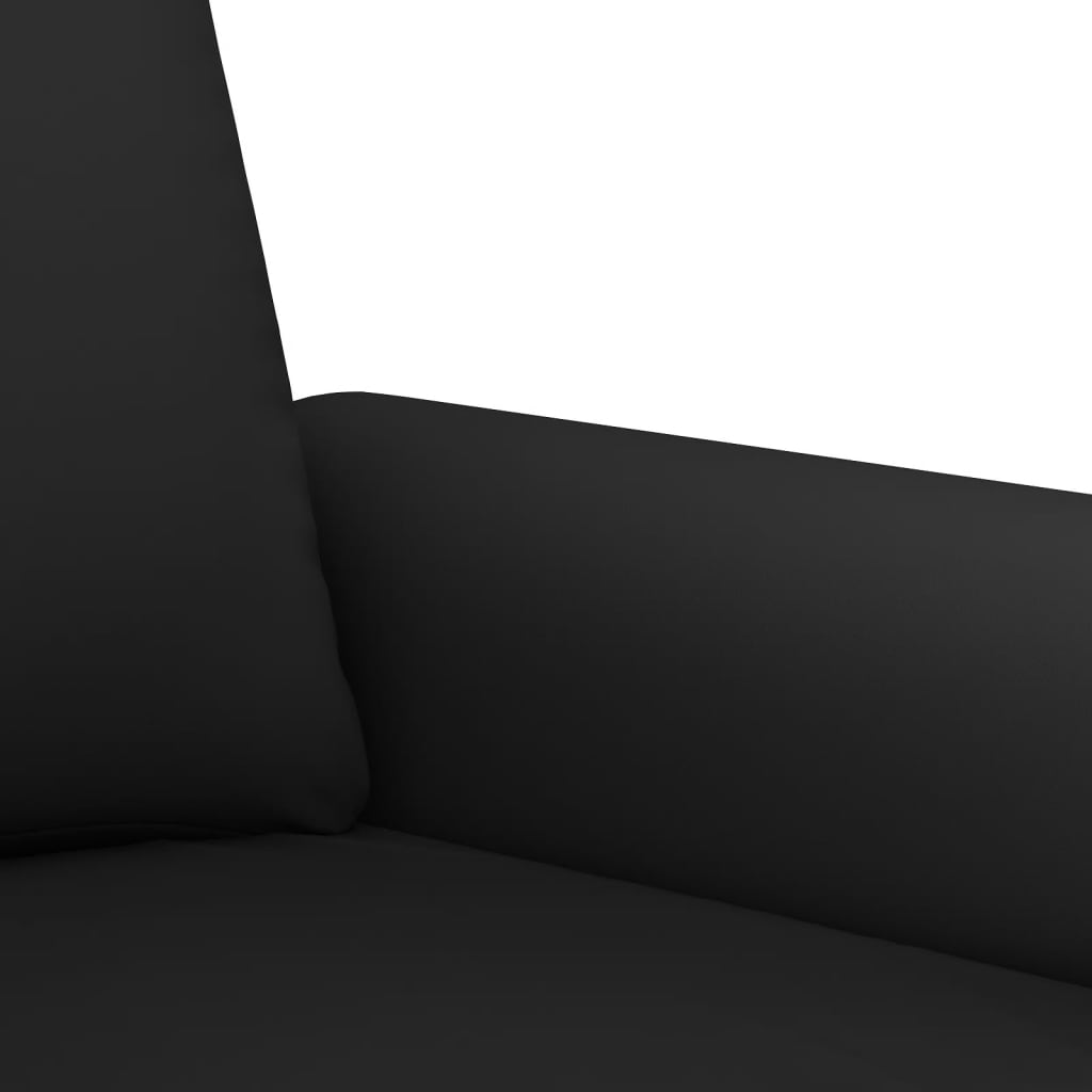 vidaXL Set de canapele cu perne, 3 piese, negru, catifea