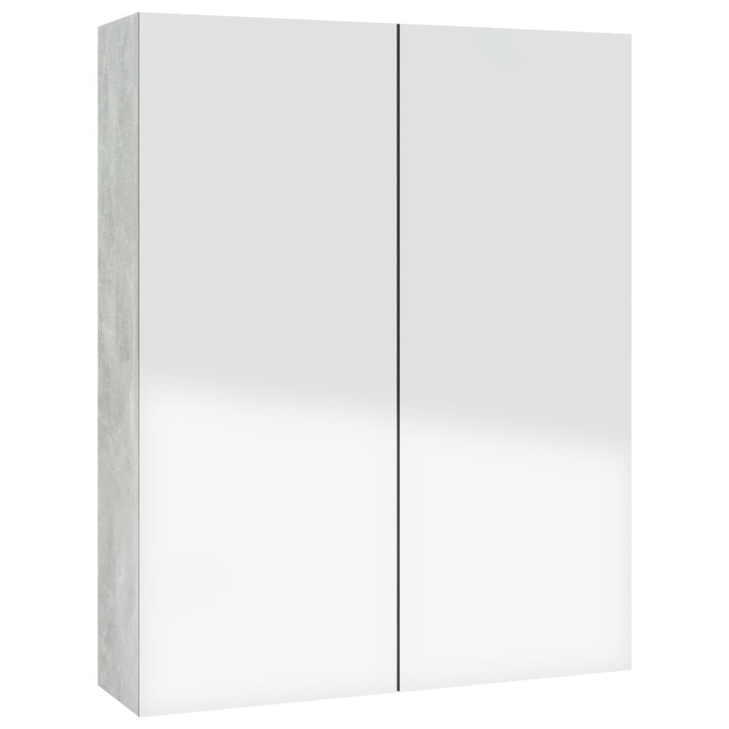 vidaXL Dulap de baie cu oglindă, gri beton, 60x15x75 cm, MDF