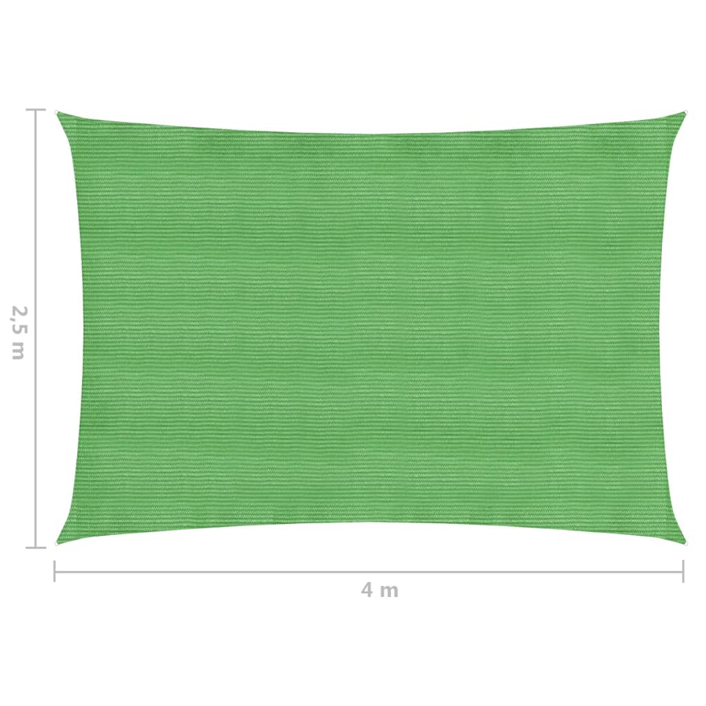 vidaXL Pânză parasolar, verde deschis, 2,5x4 m, HDPE, 160 g/m²