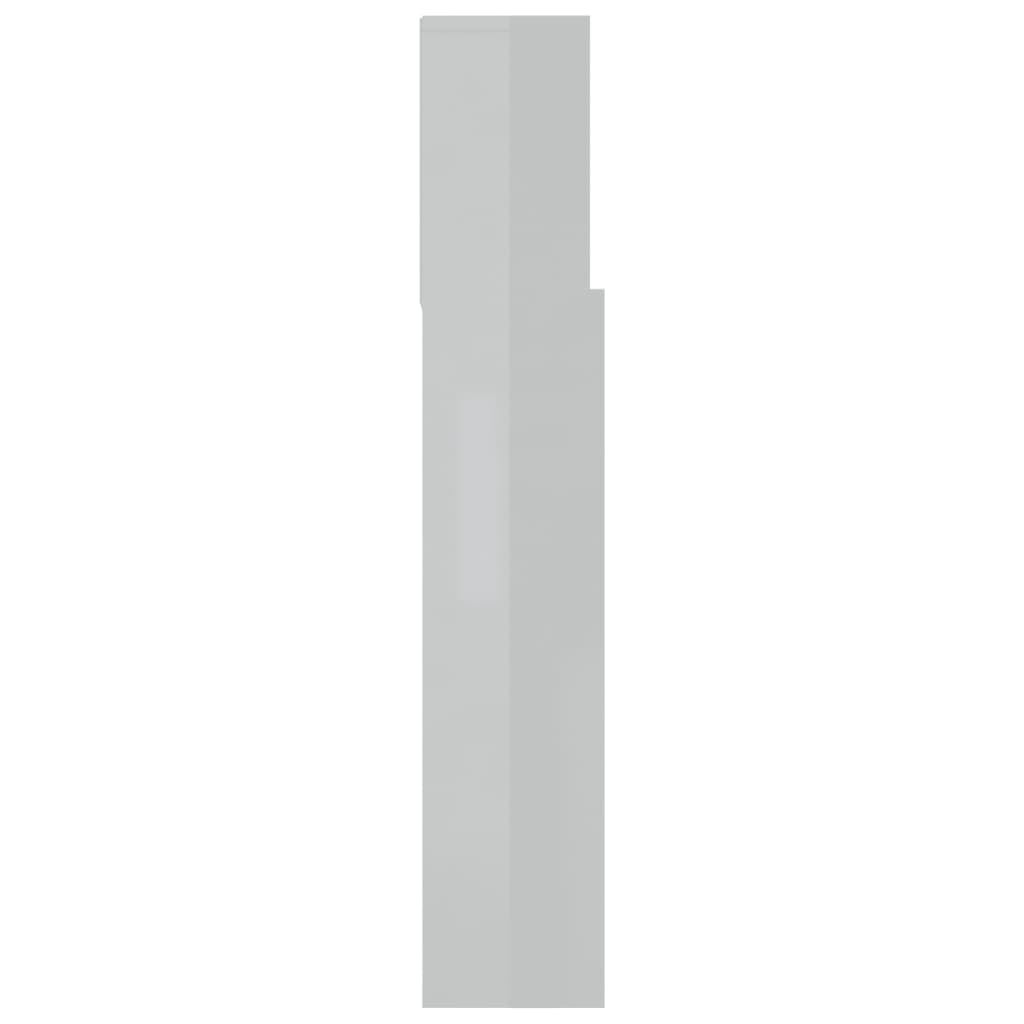 vidaXL Tăblie de pat cu dulap, alb extralucios, 120x19x103,5 cm
