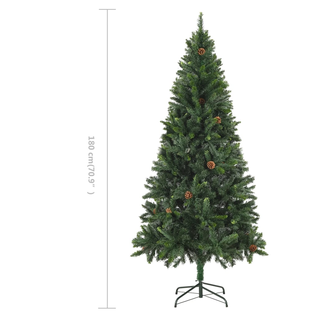 vidaXL Brad de Crăciun artificial cu conuri de pin, verde, 180 cm