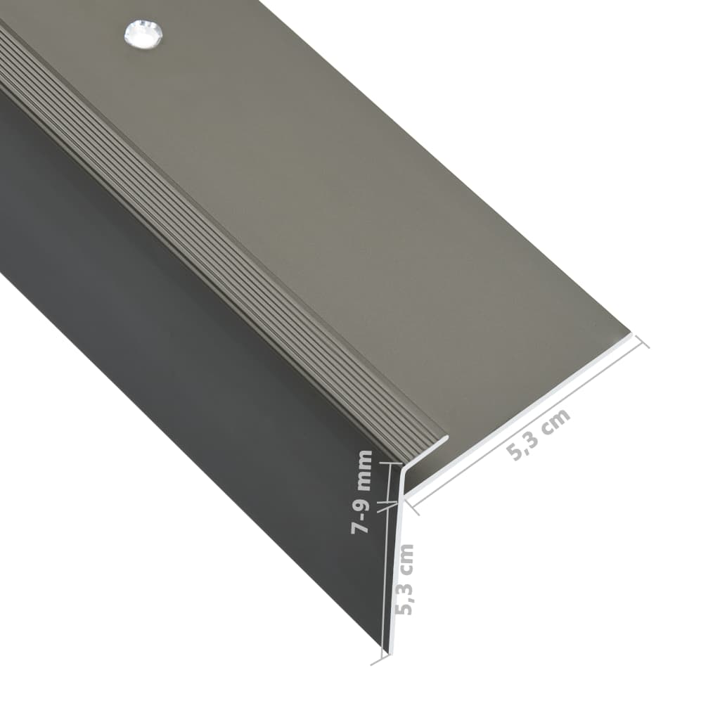 vidaXL Profile trepte în formă de F, 15 buc., maro, 90 cm, aluminiu
