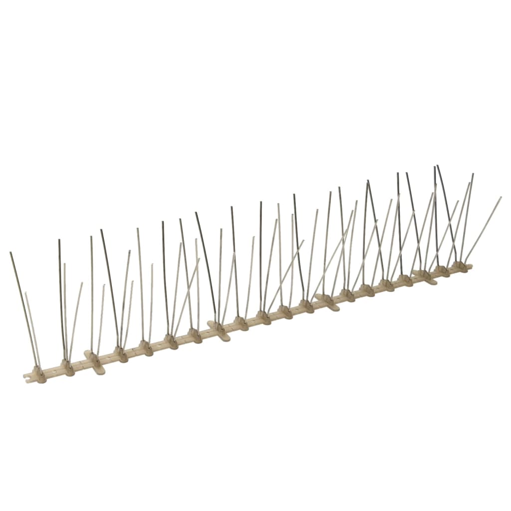 vidaXL Set bandă cu țepi antipăsări cu 5 rânduri, 6 buc., plastic, 3 m