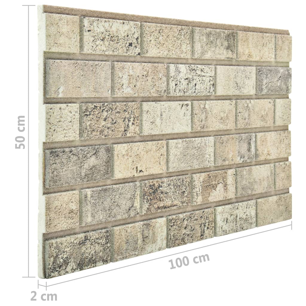 vidaXL Panouri de perete 3D, model cărămidă, nisipiu, 11 buc., EPS