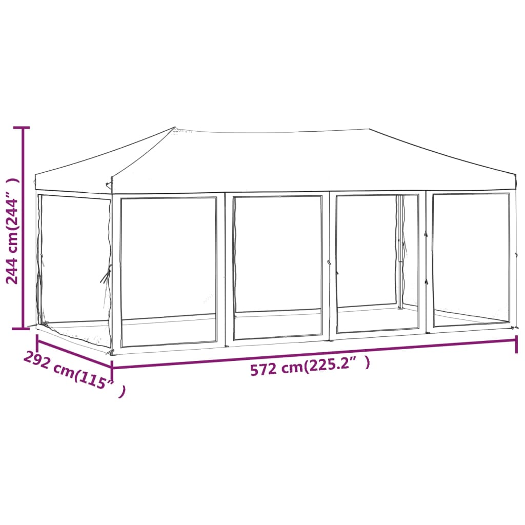 vidaXL Cort pliabil pentru petrecere, pereți laterali, antracit, 3x6 m
