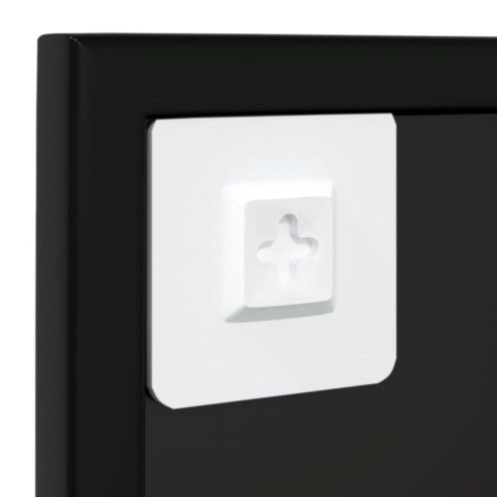 vidaXL Oglindă de perete, negru, 80x60 cm, metal