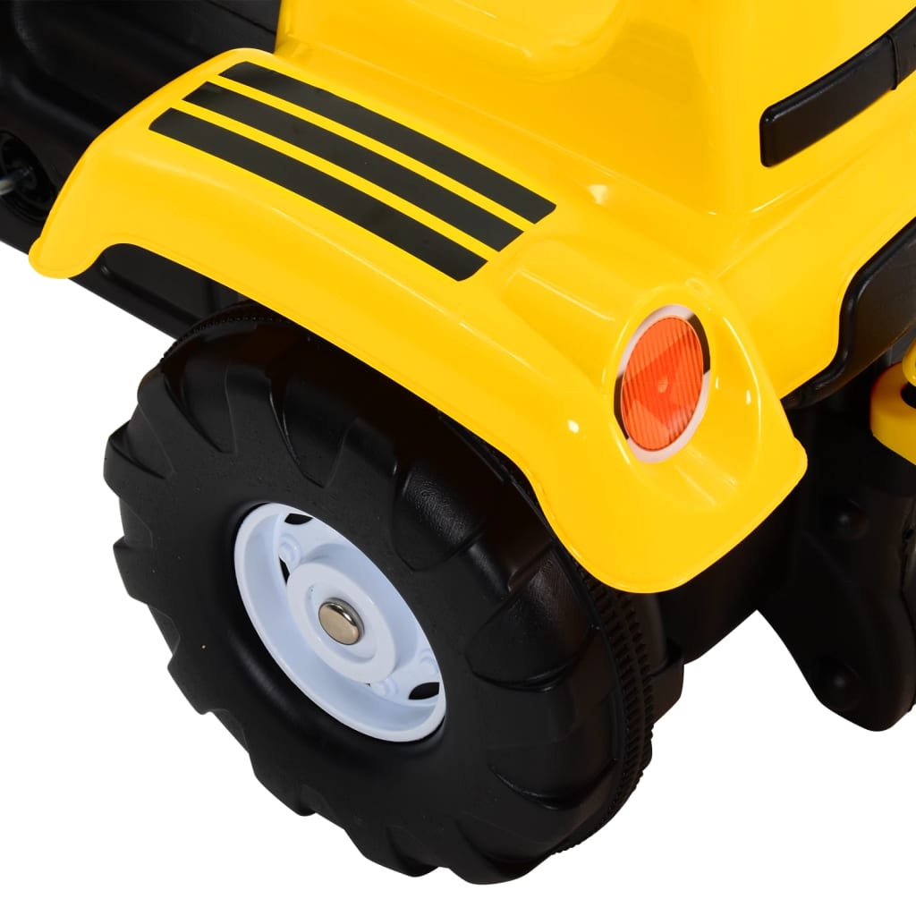 vidaXL Tractor pentru copii cu pedale şi remorcă, galben
