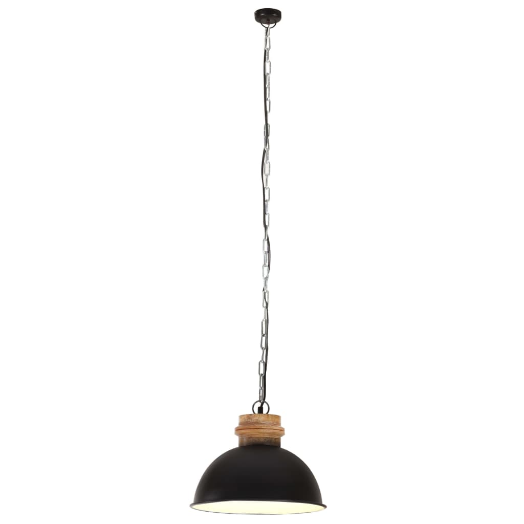 vidaXL Lampă suspendată industrială, 25 W, negru, 32 cm, mango E27