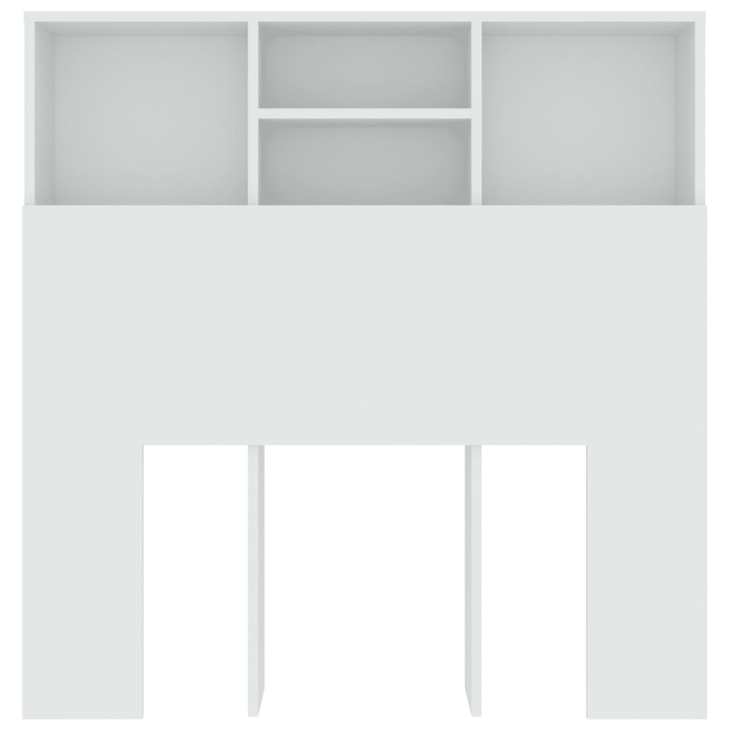 vidaXL Tăblie de pat cu dulap, alb, 100x19x103,5 cm