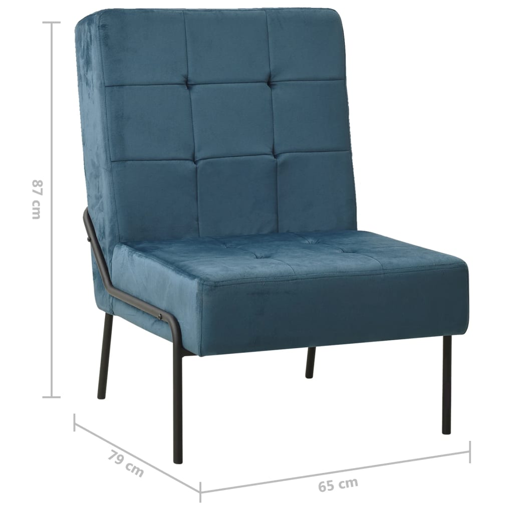 vidaXL Scaun de relaxare, albastru, 65x79x87 cm, catifea