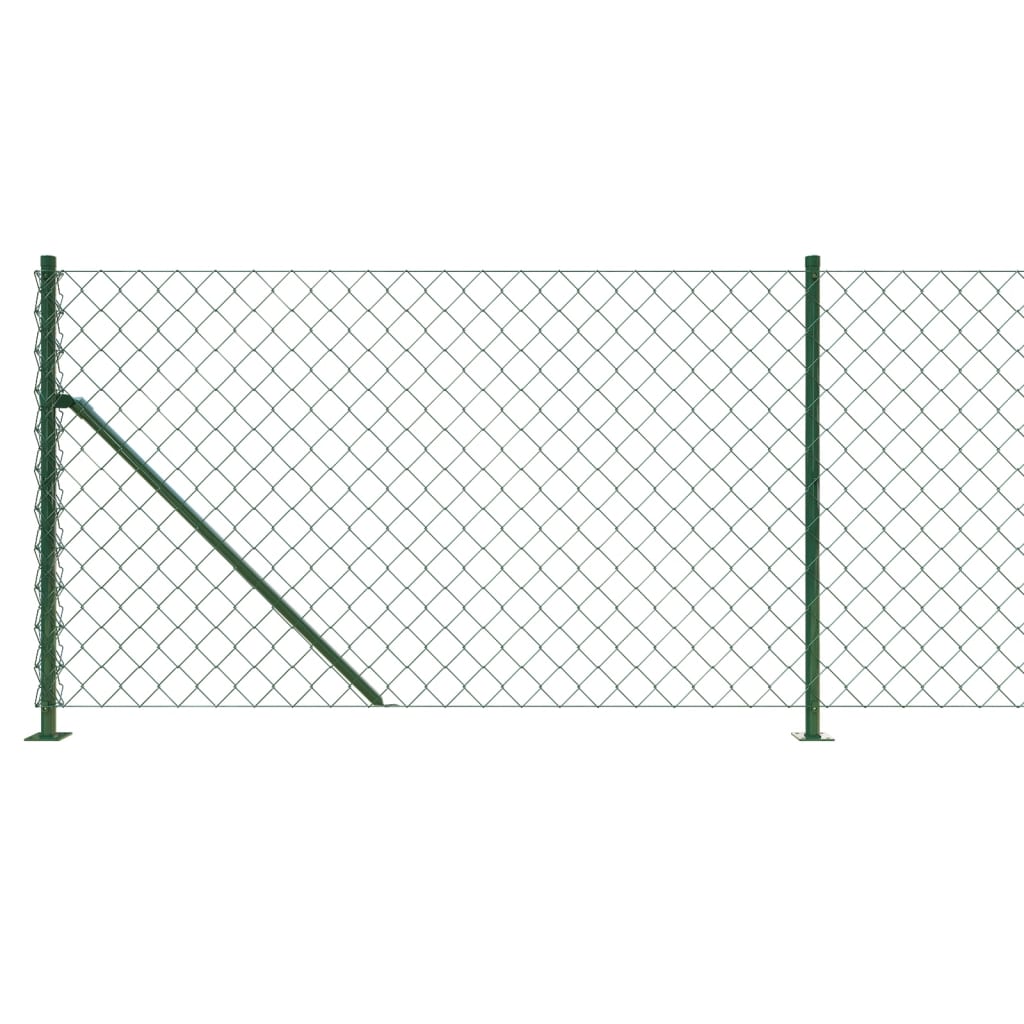 vidaXL Gard plasă de sârmă cu bordură, verde, 0,8x25 m
