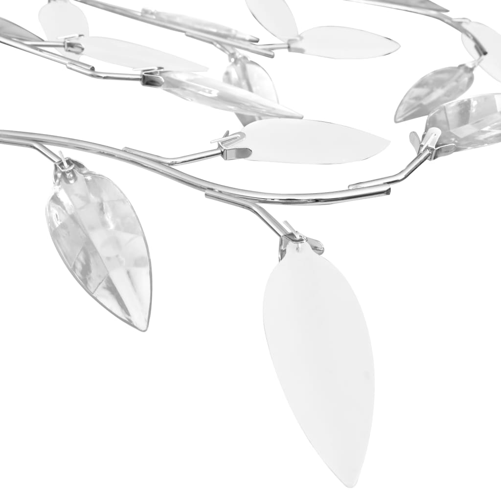 vidaXL Lustră cu brațe tip frunze cristal acrilic alb 5 becuri E14