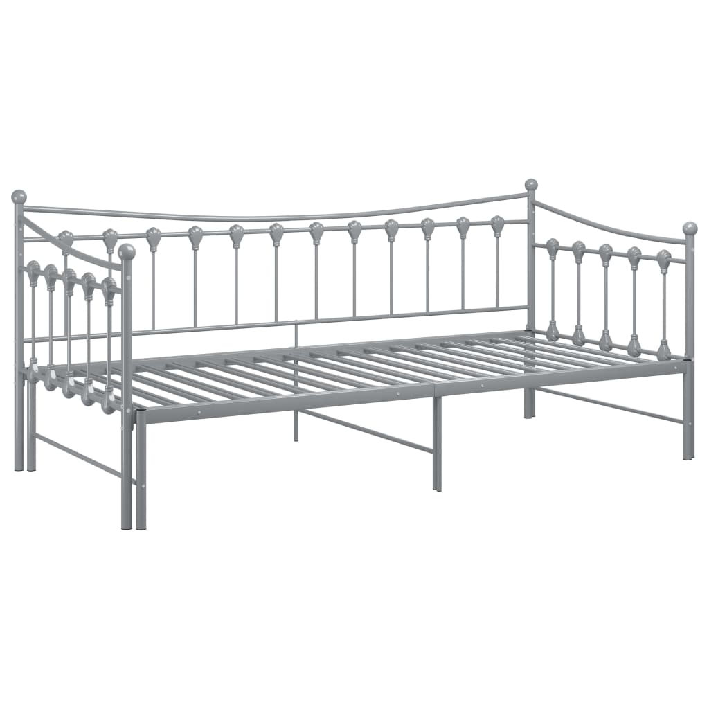 vidaXL Cadru pat canapea extensibilă, gri, 90x200 cm, metal
