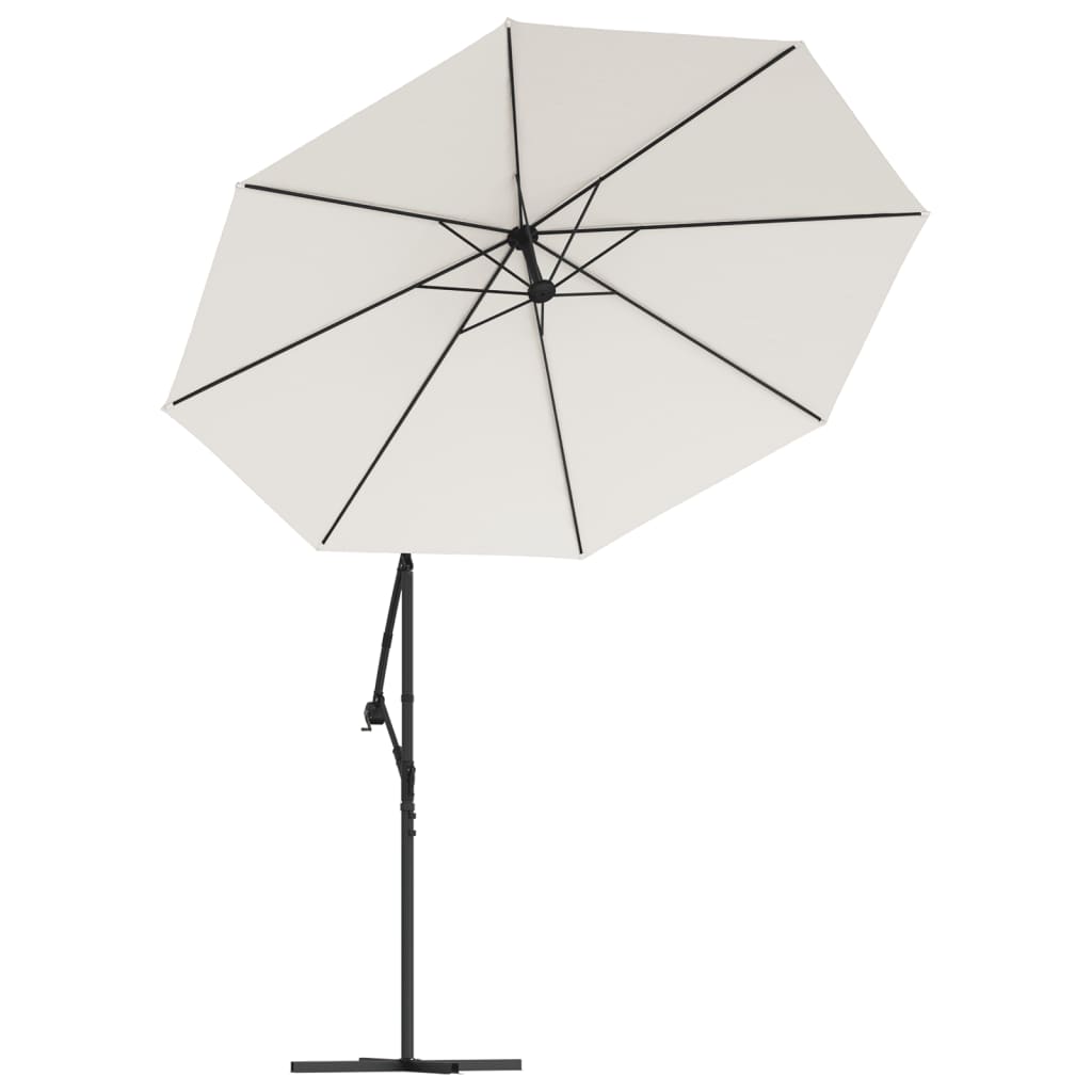 vidaXL Pânză de schimb umbrelă de soare, alb nisipiu, 350 cm
