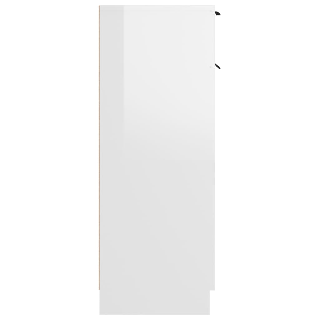 vidaXL Dulap de baie, alb extralucios, 32x34x90 cm, lemn compozit