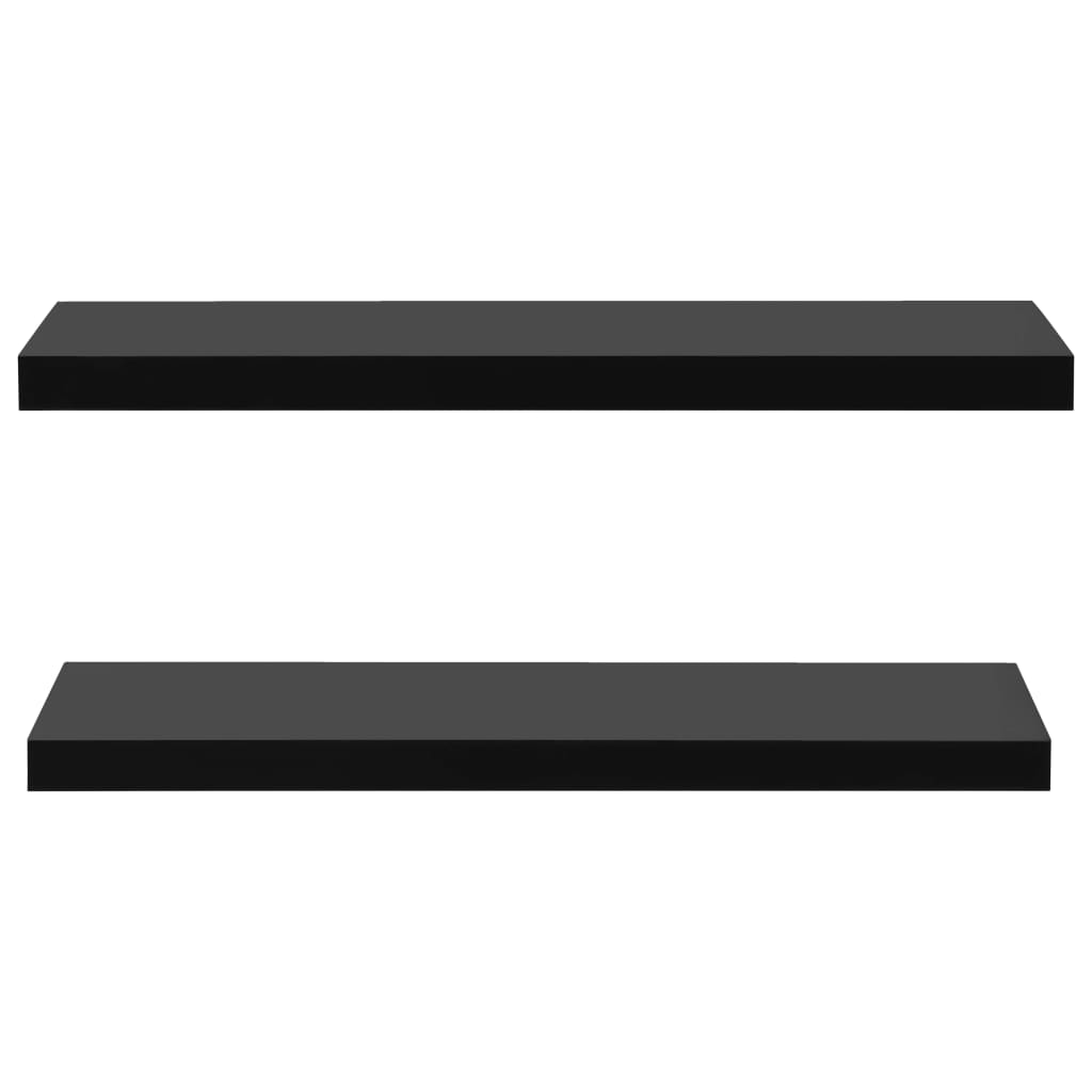 vidaXL Rafturi de perete suspendate, 2 buc., negru, 100x20x3,8 cm