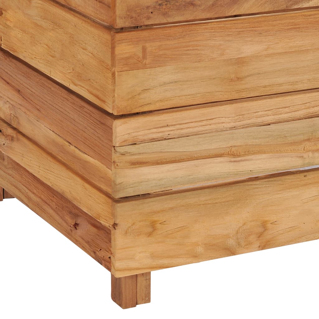 vidaXL Strat înălțat, 150x40x38 cm, lemn de tec reciclat și oțel
