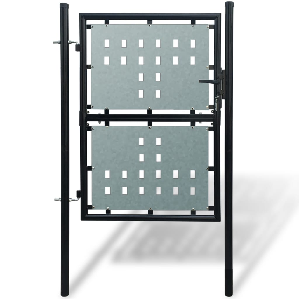 vidaXL Poartă de gard cu o ușă, negru, 100x250 cm