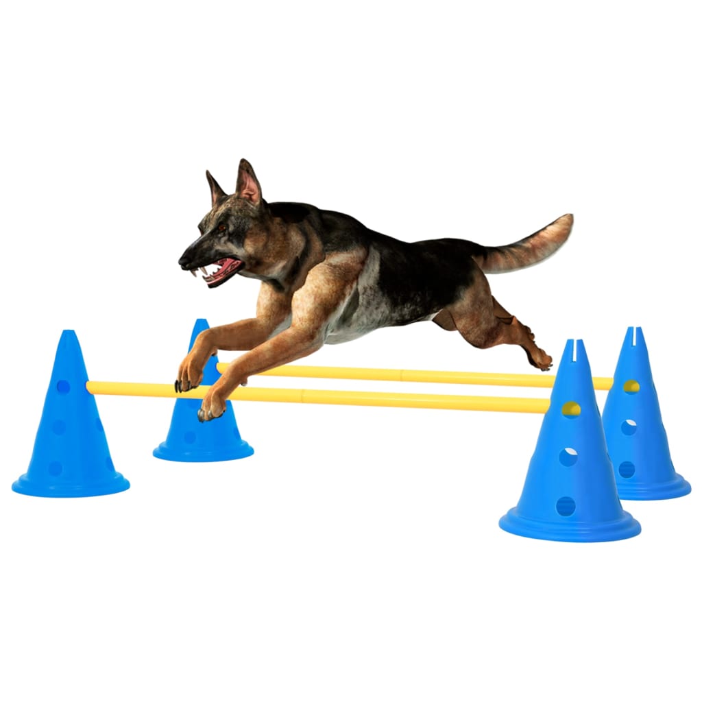 vidaXL Set de obstacole pentru activități câini, albastru și galben