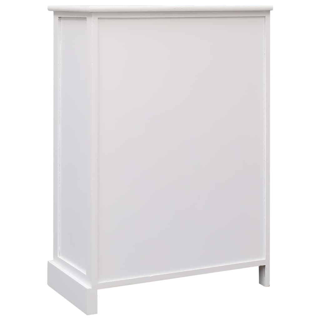 vidaXL Servantă cu 10 sertare, alb, 113 x 30 x 79 cm, lemn