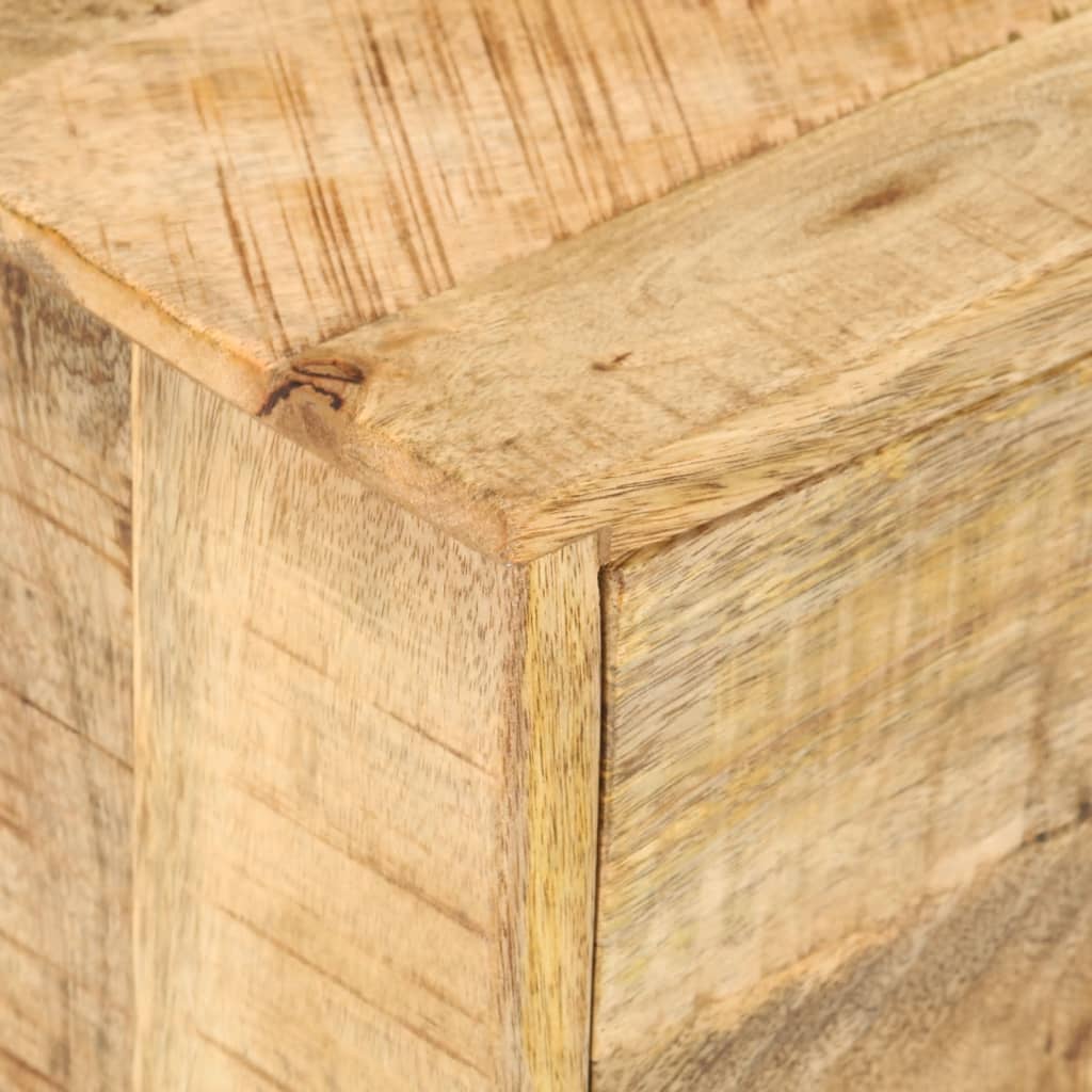 vidaXL Masă laterală cu sertar și roți, lemn de mango 40 x 40 x 45 cm