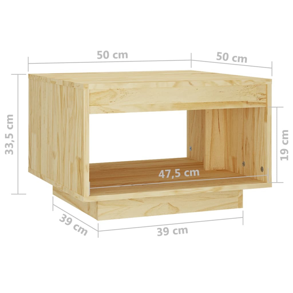 vidaXL Măsuță de cafea, 50x50x33,5 cm, lemn masiv de pin