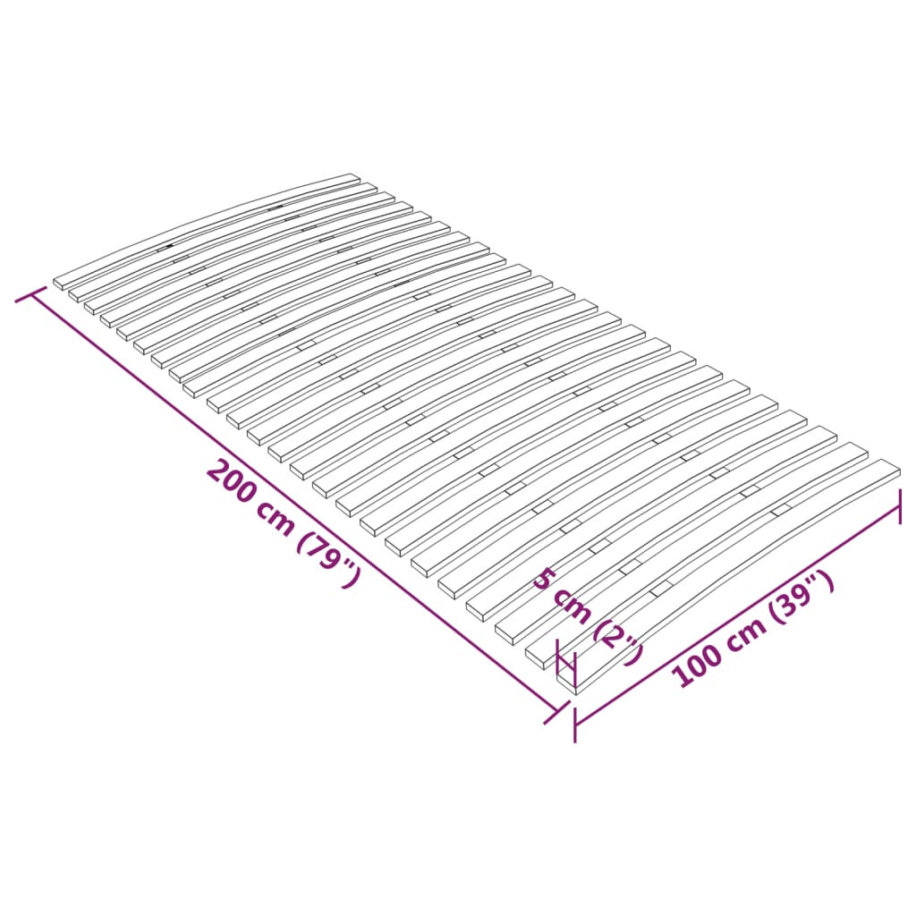 vidaXL Bază de pat cu șipci, 24 șipci, 100x200 cm