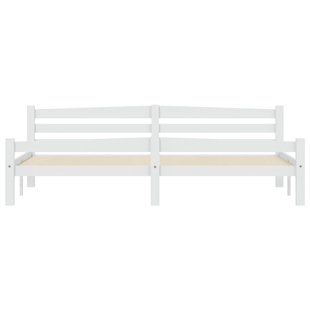 vidaXL Cadru de pat, alb, 200x200 cm, lemn masiv de pin