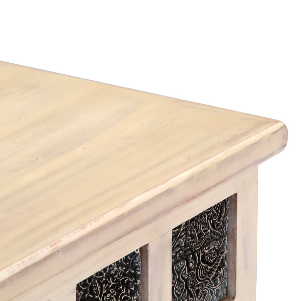 vidaXL Ladă de depozitare, alb, 110x40x45 cm, lemn masiv de acacia